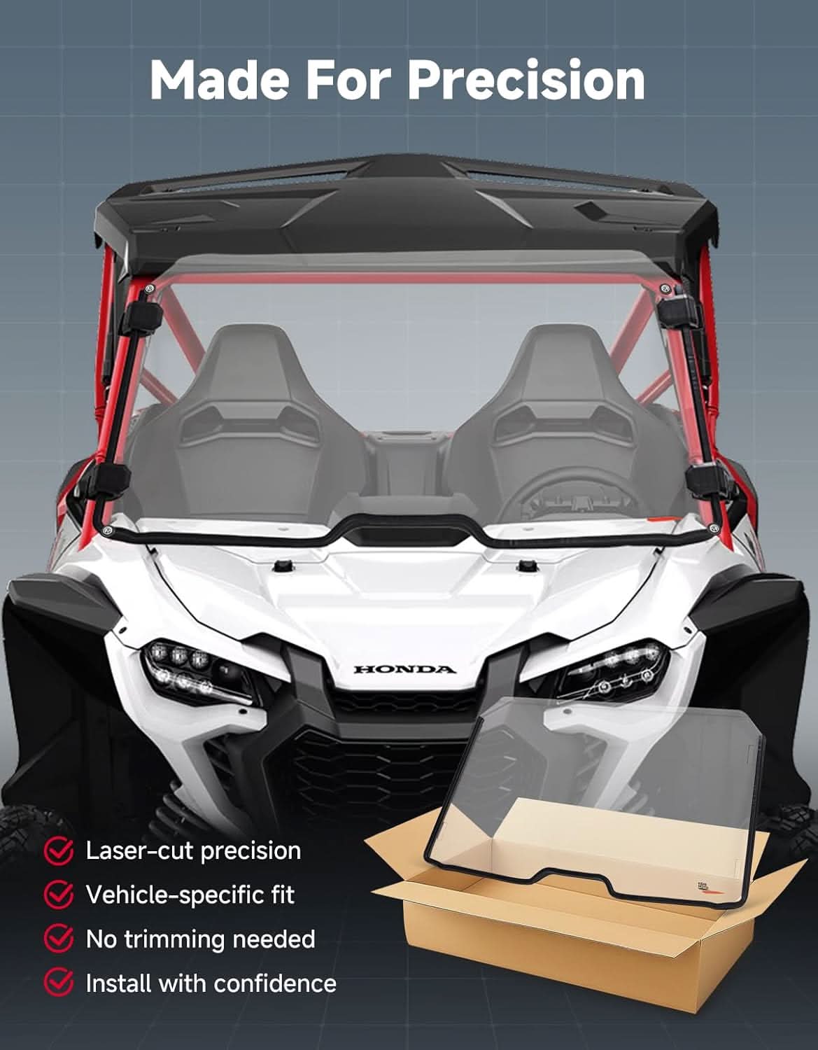 Front Windshield For Honda Talon 1000(2019+) - Kemimoto