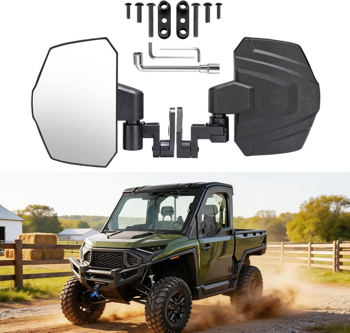 UTV Side Mirrors for Polaris Ranger Crew/XD 1500 2024-2026 - Kemimoto