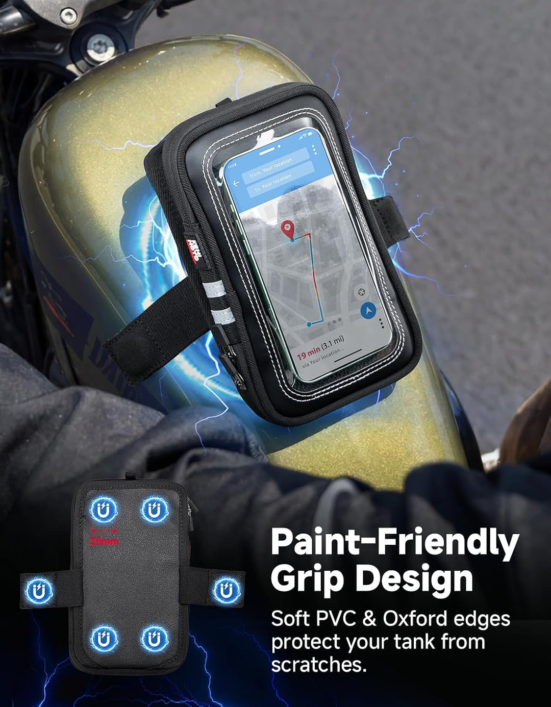 Motorcycle Phone Holder Bag with Touchscreen