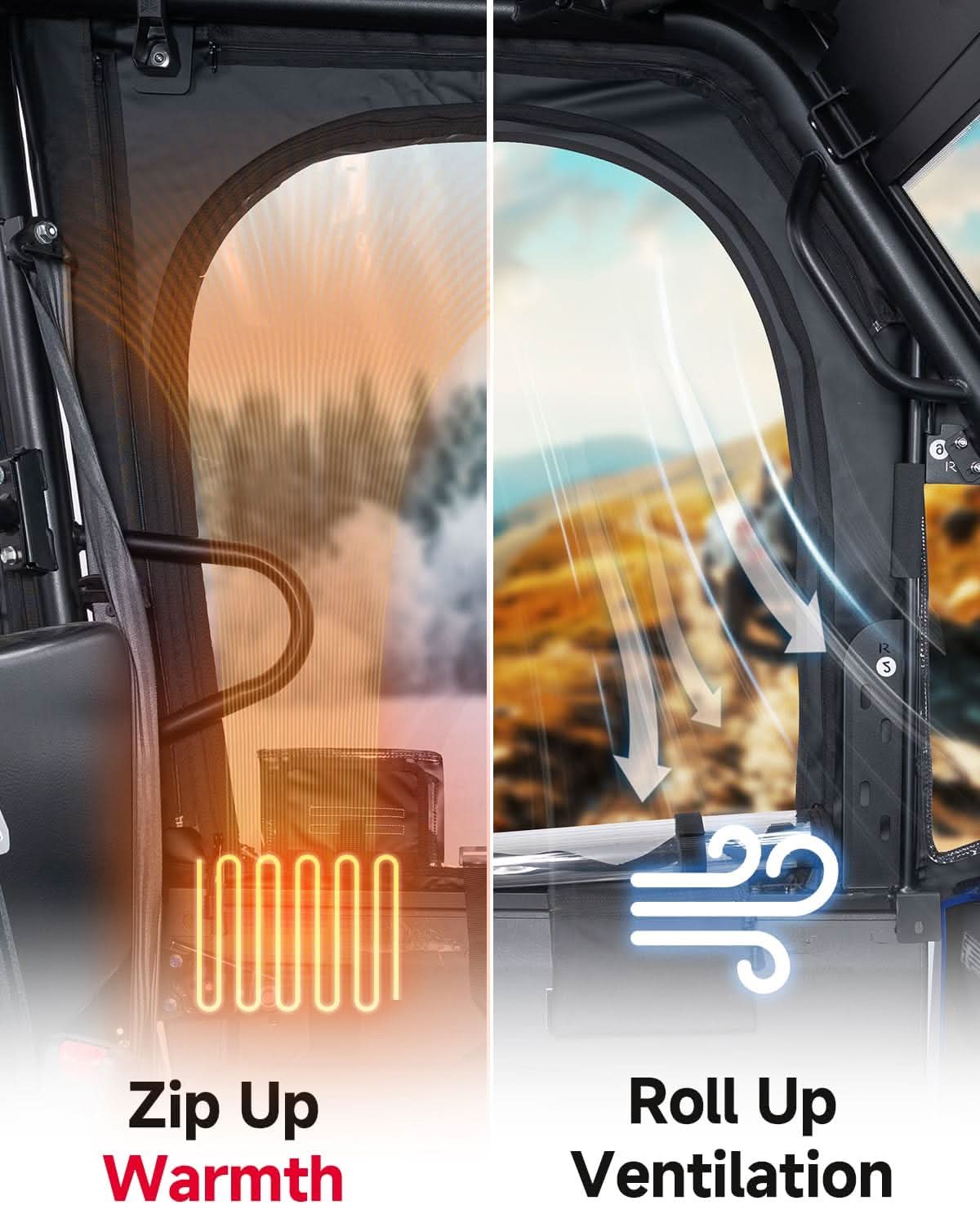 UTV Framed Upper Door Kits For Kawasaki Mule Pro