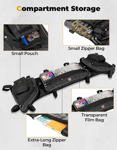 UTV Roof Bag 1680D Overhead Storage for 2024-2025 Polaris RZR XP 1000/ 4 - Kemimoto