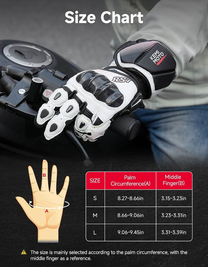 Women Carbon Fiber Motorcycle Gloves - Kemimoto