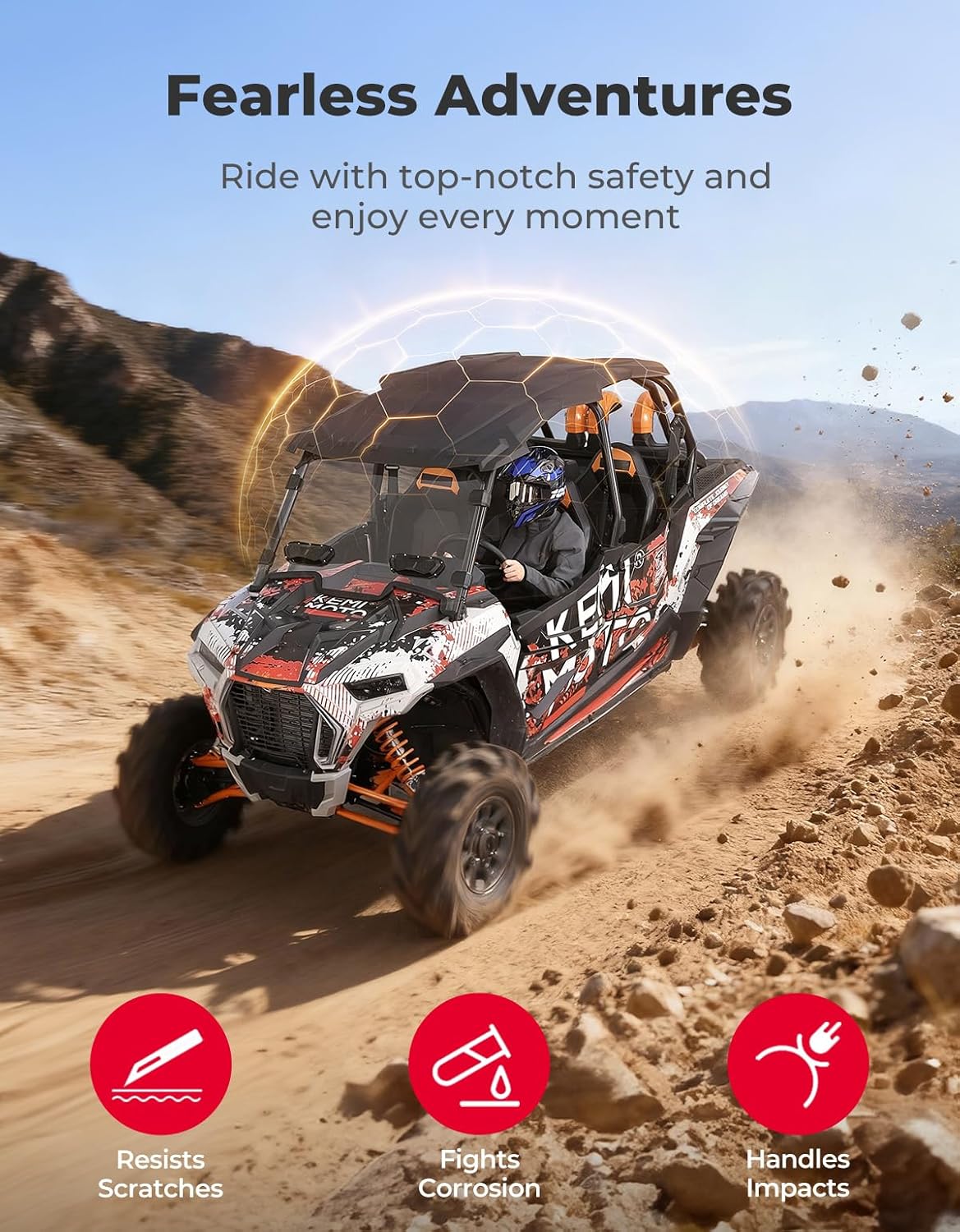 Hard Roof 4 Seater for Polaris RZR XP 4 1000/Turbo 2014-2023 - Kemimoto