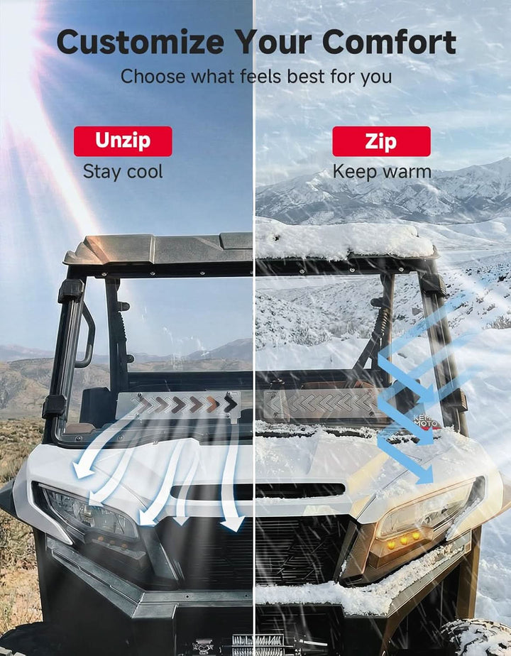 UTV Scratch-Resistant Polycarbonate Front Windshield For Kawasaki Ridge - Kemimoto