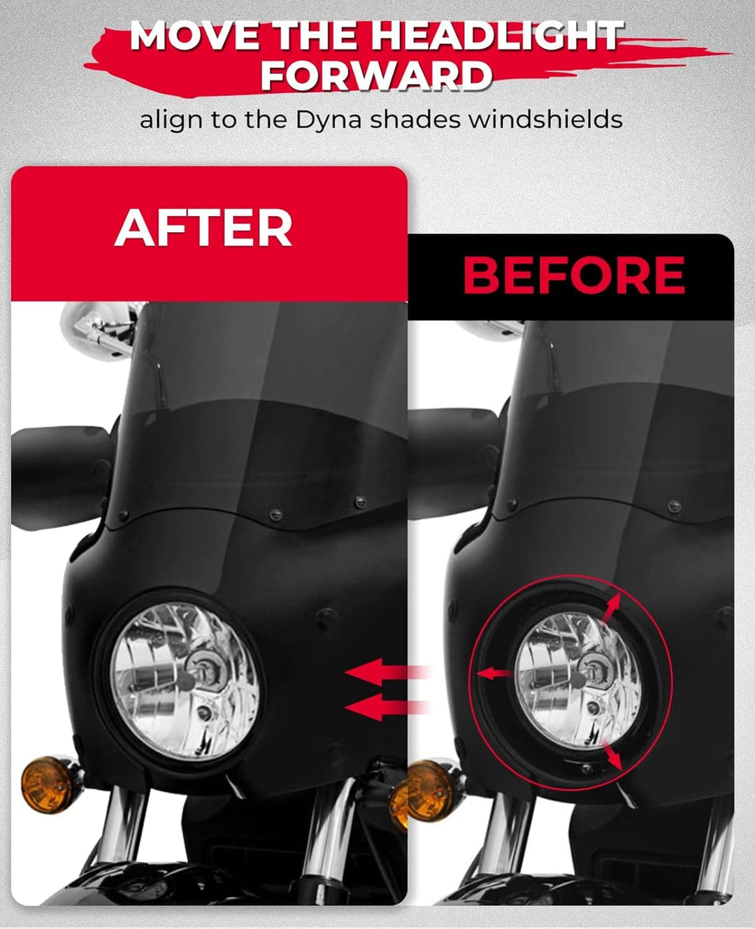 Motorcycle Headlight Extension for Dyna Fairings 2007-2017 - Kemimoto