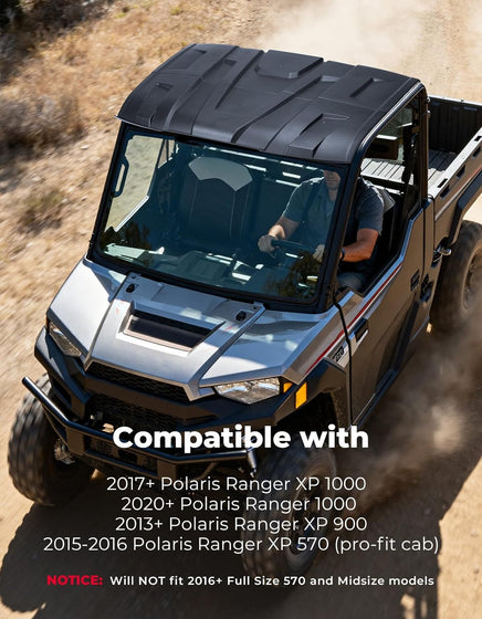 Plastic Hard Roof 3-Seat for Polaris Ranger XP 1000/ 1000/ XP 900 - Kemimoto