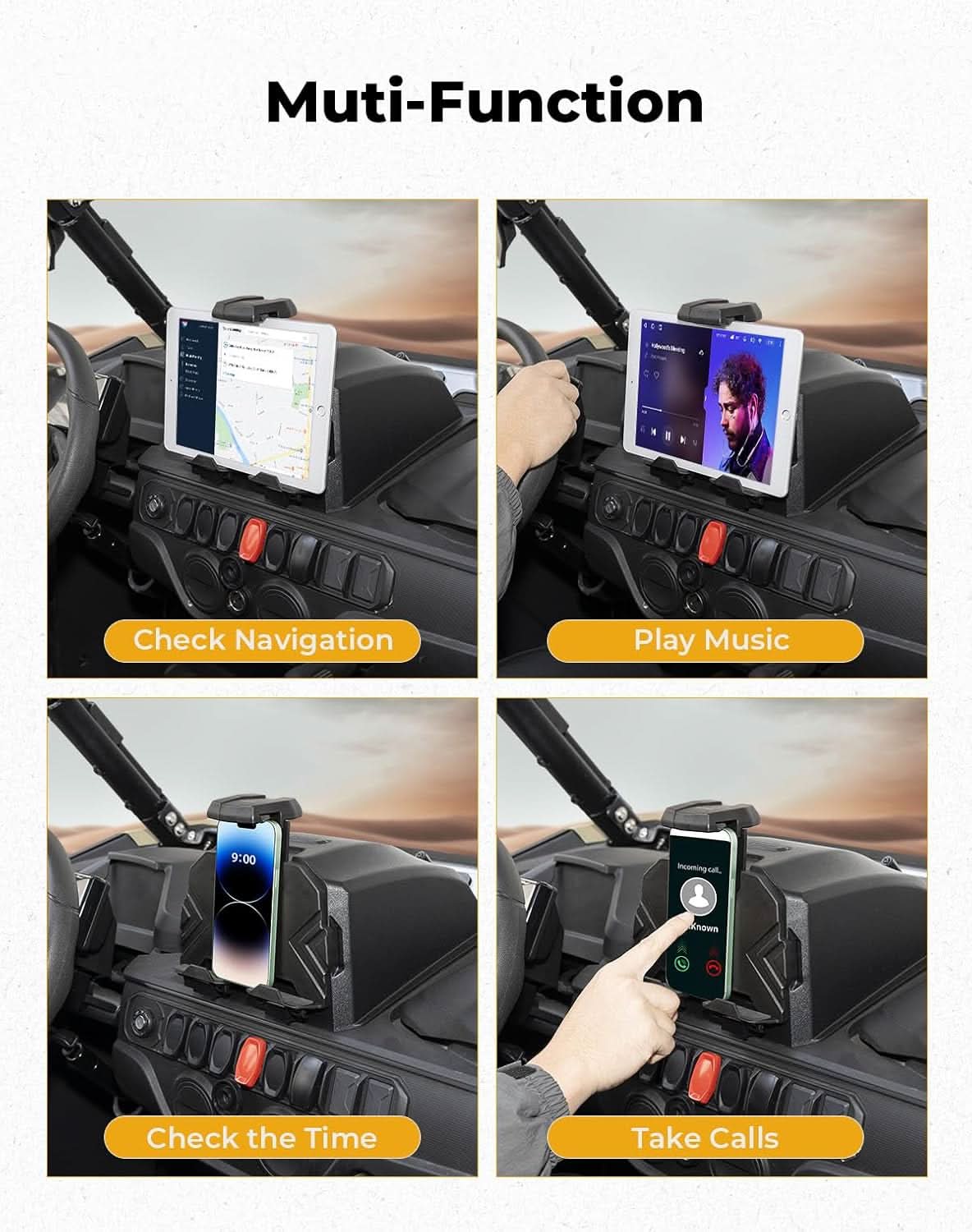 KEMIMOTO UTV Tablet Holder For CFMOTO ZForce - Kemimoto