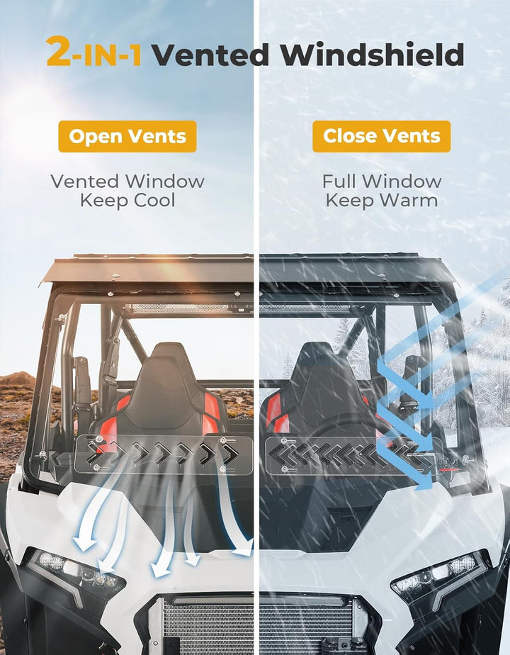 Front Full Windshield for Polaris RZR XP 1000 /4 2024-2025 - Kemimoto