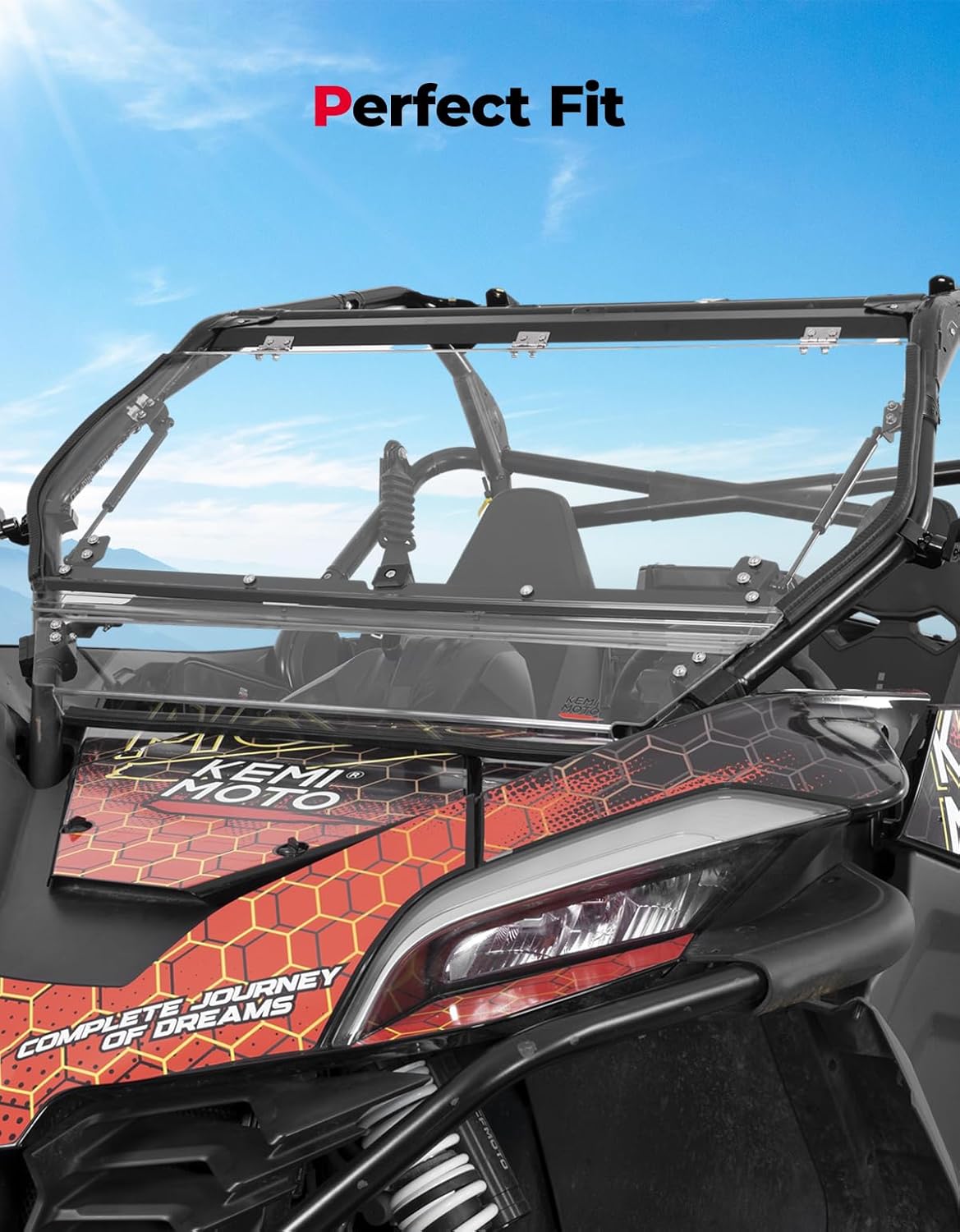 Folding 2-in-1 Flip Windshield for CFMOTO ZForce 950 – Kemimoto
