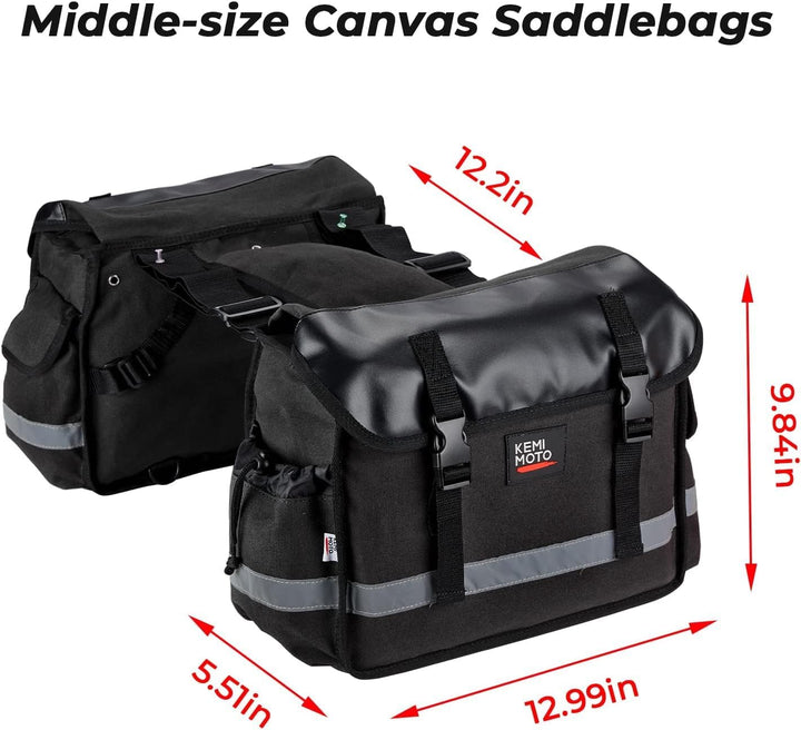 Motorcycle Throw Over Saddle Bags for Cruiser Motorbike Dirt Bike Scooter - Kemimoto