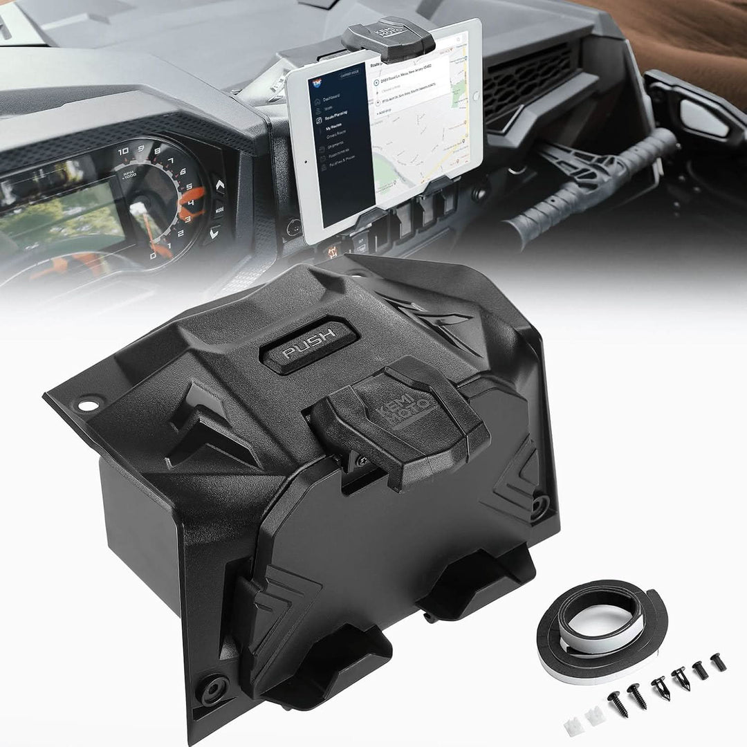 Electric Device GPS Mount Storage Box for 2019-2023 Polaris RZR XP 1000 XP Turbo - Kemimoto