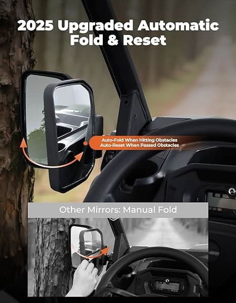 UTV Side Mirrors for Can-Am Defender HD5|7|8|9|10 2016-2025 - Kemimoto