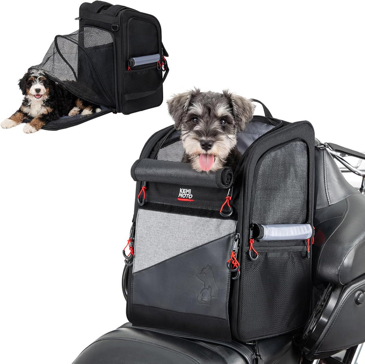 Expandable Motorcycle Dog Carrier for Small Dogs & Cat