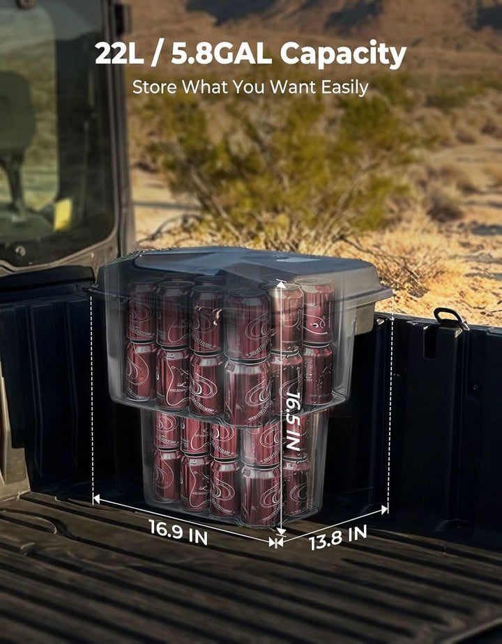 UTV Bed Storage Box 5.8GAL for Polaris Ranger 1500 XD Premium/Northstar - Kemimoto