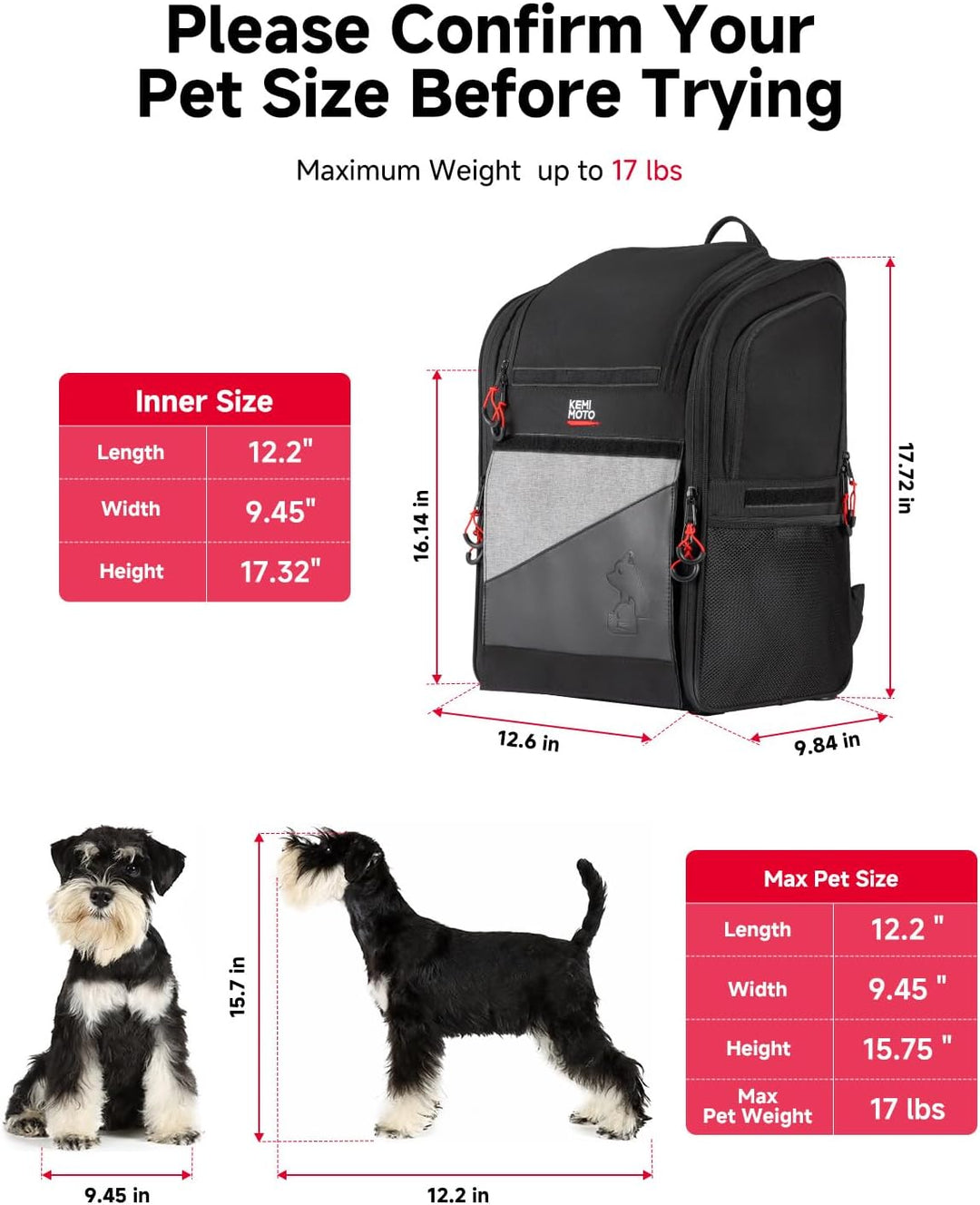 Expandable Motorcycle Dog Carrier for Small Dogs & Cat