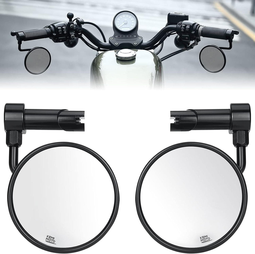1-1.2 Inch CNC Handlebar Mirrors for Sportster XL883 XL1200 - Kemimoto