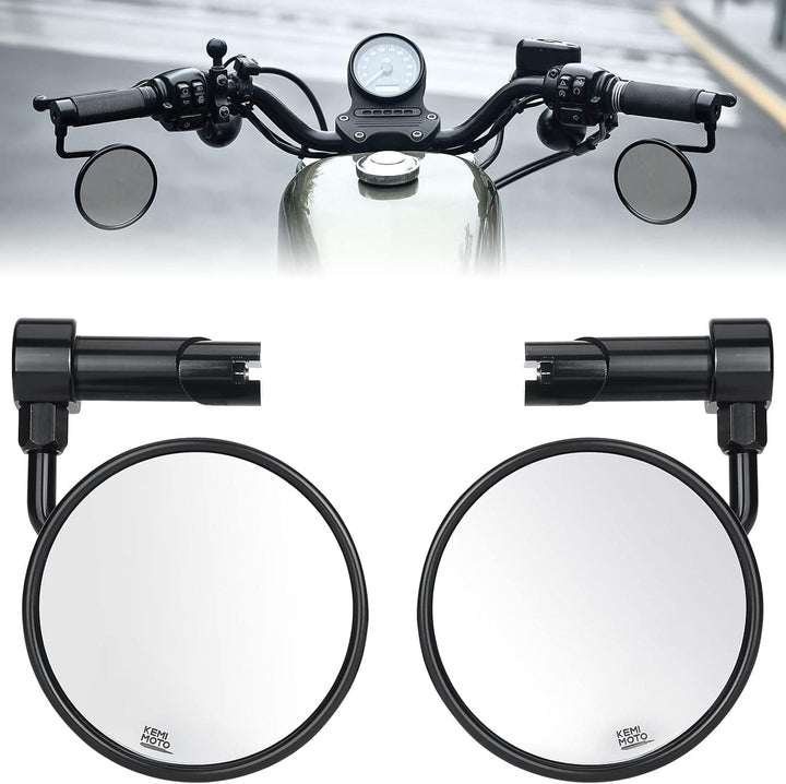 1-1.2 Inch CNC Handlebar Mirrors for Sportster XL883 XL1200 - Kemimoto