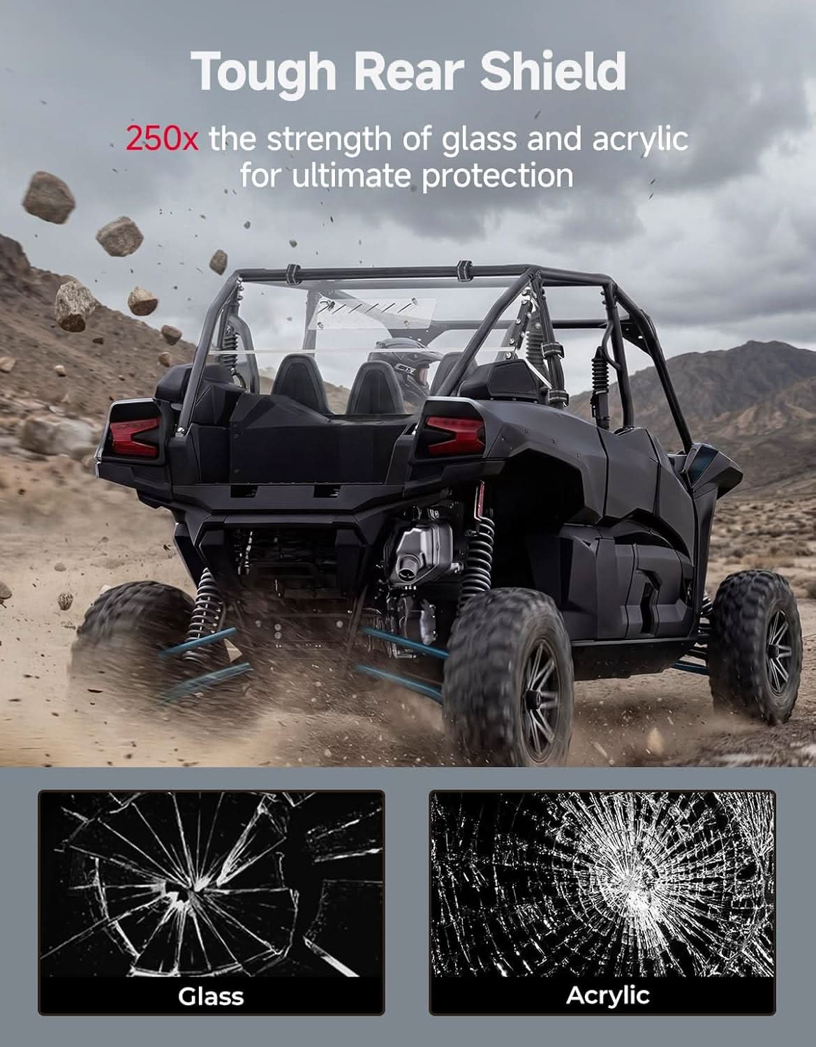 UTV Sliding Rear Windshield For Kawasaki Teryx KRX 4 1000