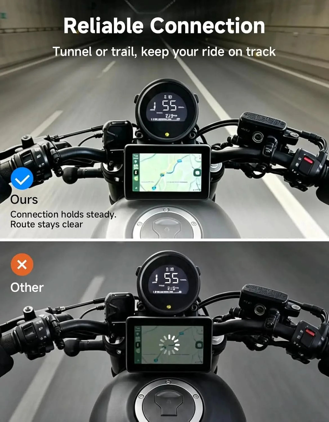 Motorcycle Screen with CarPlay & Android Auto