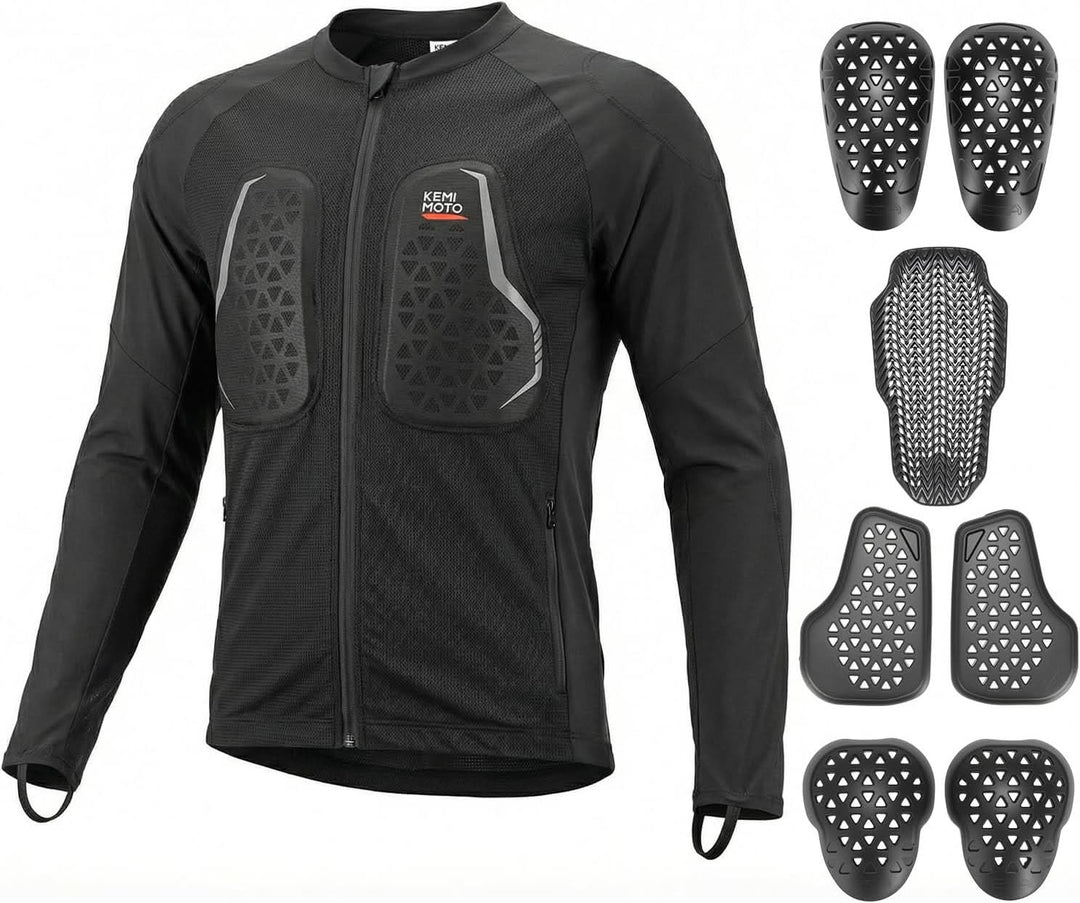 Motorcycle Mesh Armored Shirt with CE1 Certified Protective For Men - Kemimoto