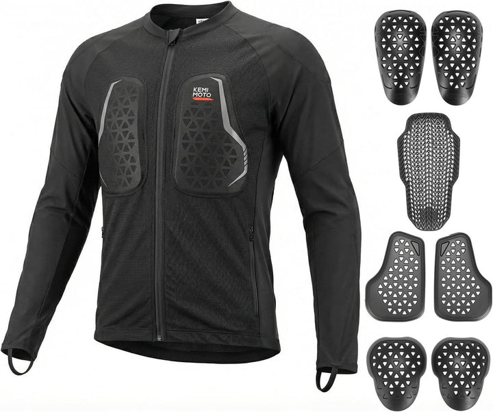 Motorcycle Mesh Armored Shirt with CE1 Certified Protective For Men - Kemimoto