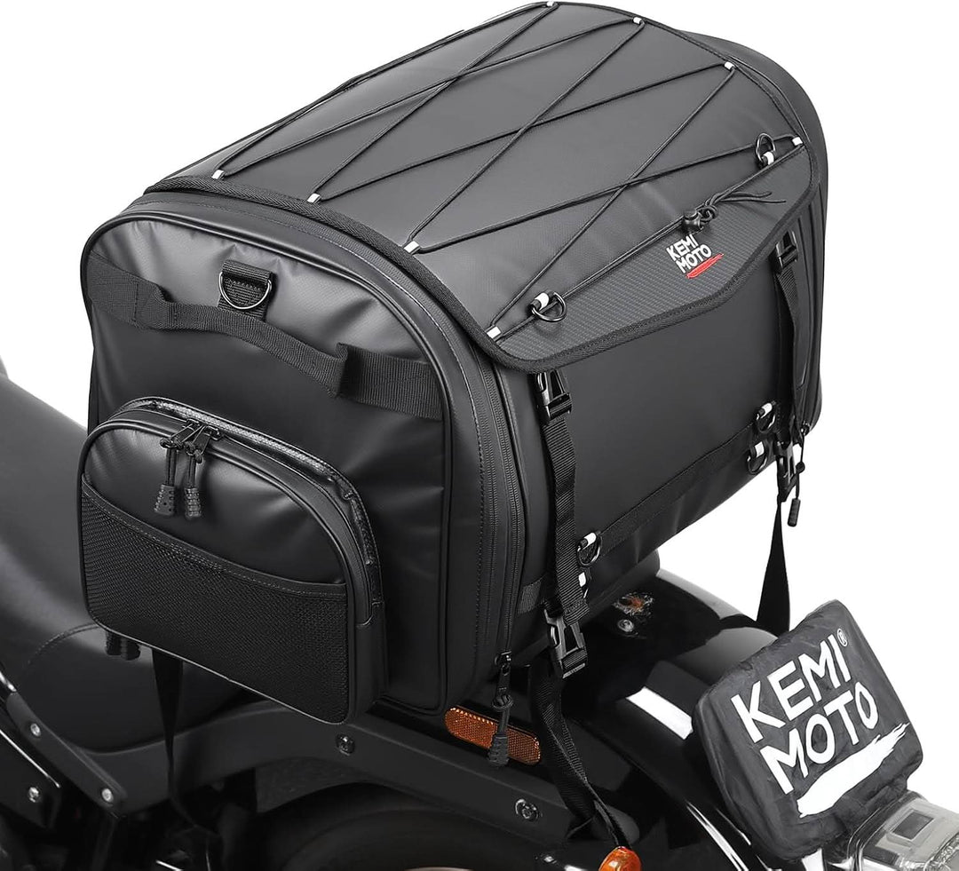 60–80L Expandable Tail Bag For Motorcycle Travel - Kemimoto