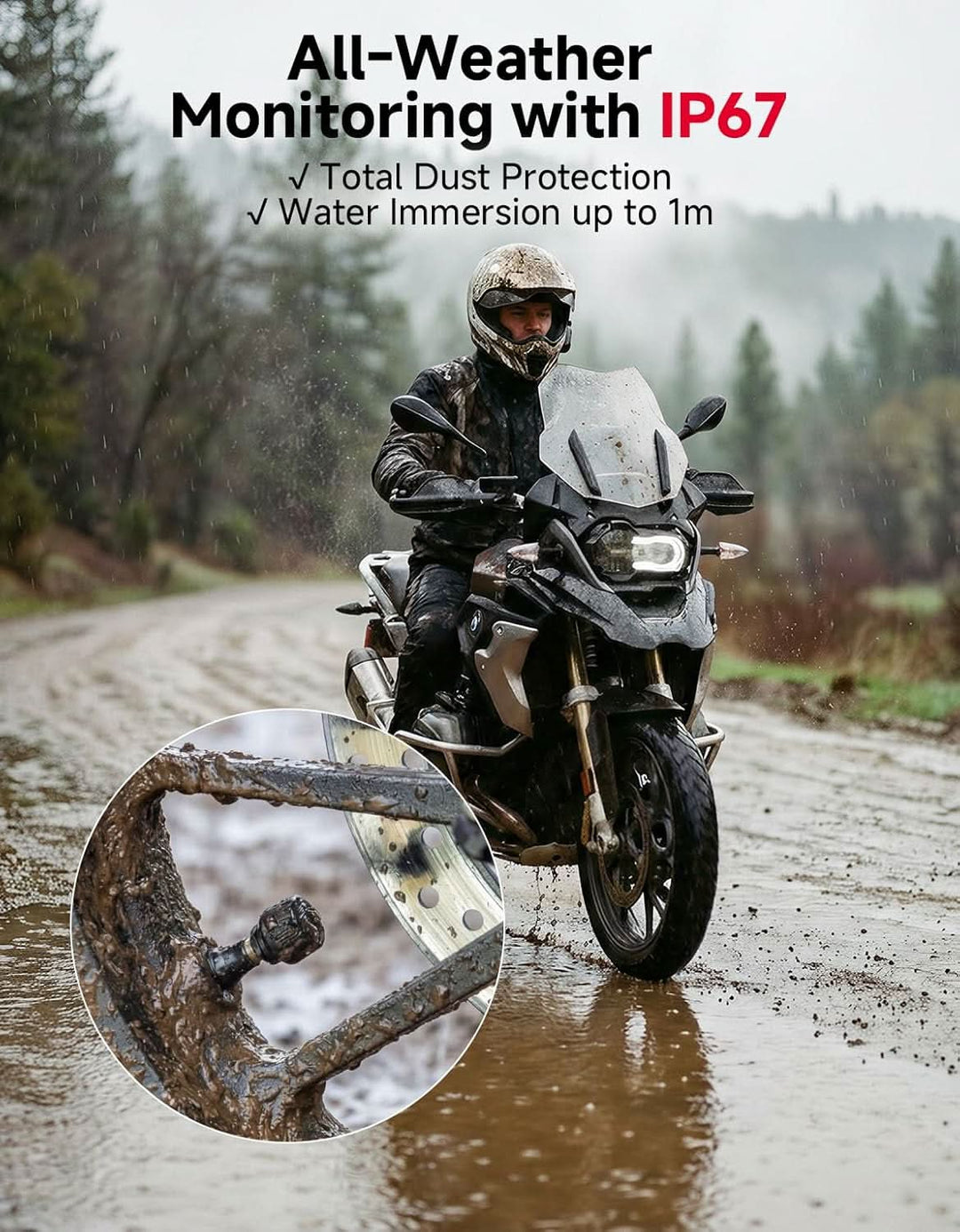 Bluetooth TPMS Sensor for Motorcycle Tire Monitoring - Kemimoto