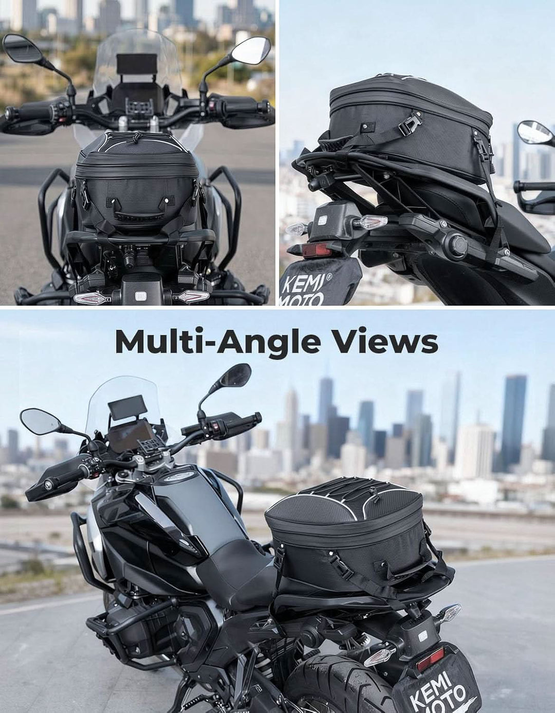 22L-34L Expandable Tail Bag For Motorcycle - Kemimoto