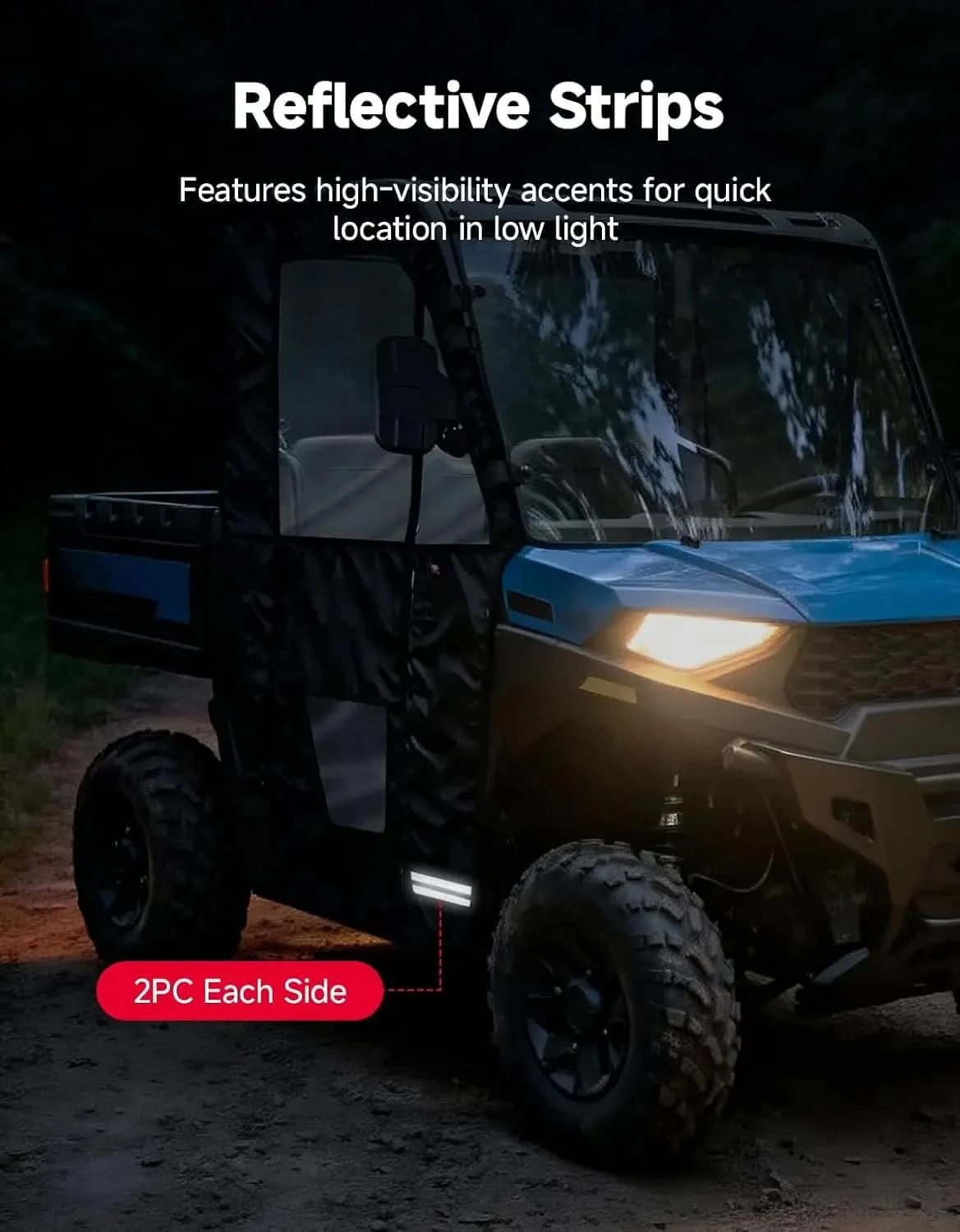 UTV Soft Cab Enclosure Doors with YKK Zipper, Tear-Resistant Water-Resistant for Polaris Ranger SP 570 2022-2026, 2 Door