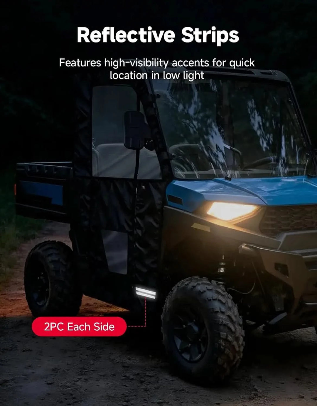 UTV Soft Cab Enclosure Doors with YKK Zipper, Tear-Resistant Water-Resistant for Polaris Ranger SP 570 2022-2026, 2 Door