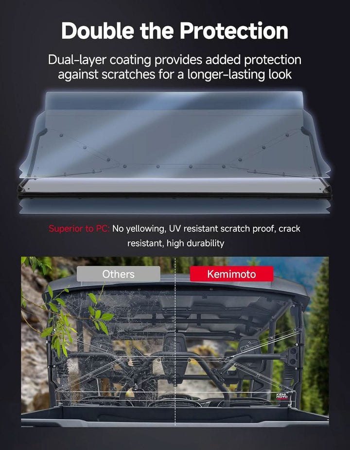 UTV Rear Windshield For Yamaha Viking - Kemimoto