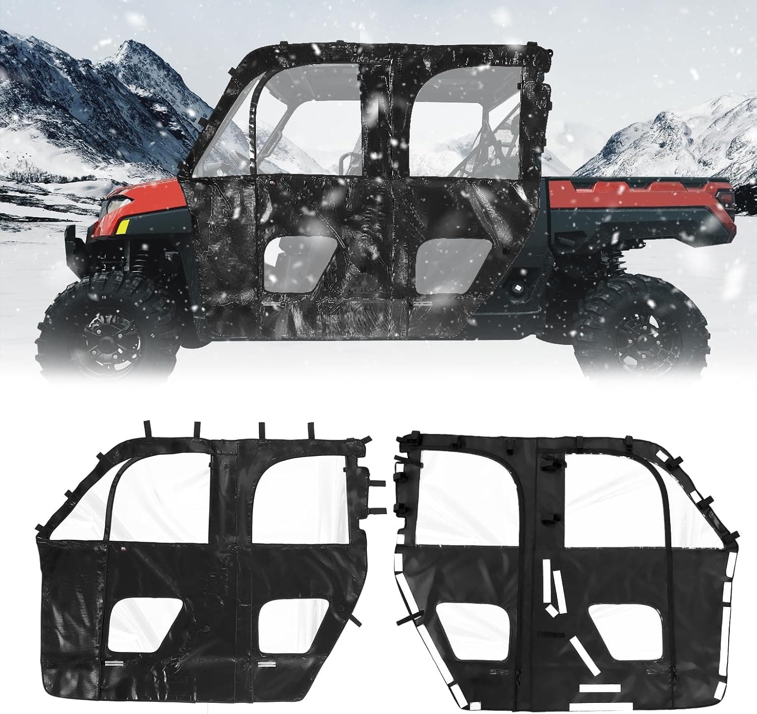 UTV Cab Enclosure for Polaris Ranger XP 1000 Crew 2019-2024 - Kemimoto