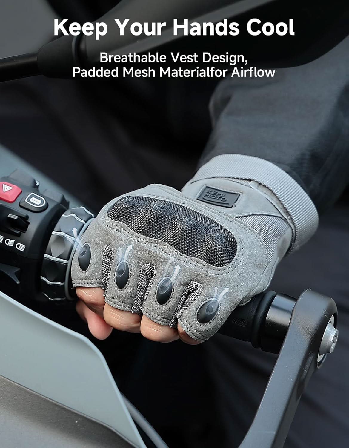 Motorcycle Fingerless Tactical Gloves for Men