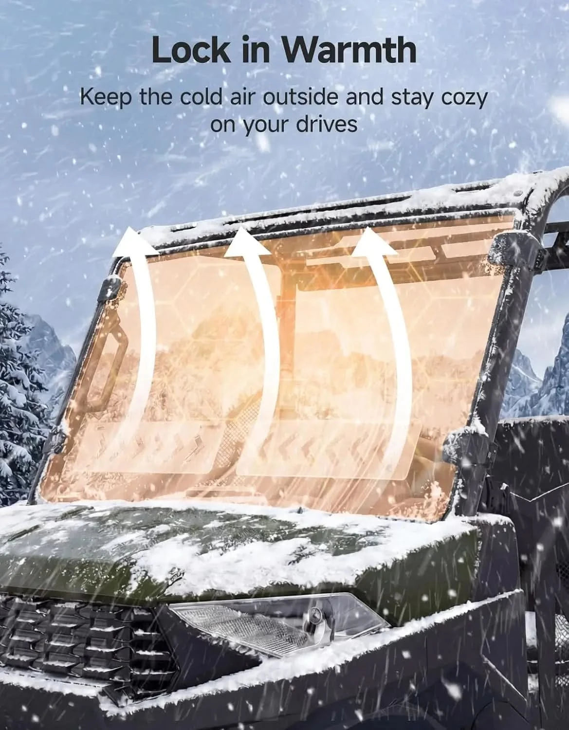 UTV Front Vented Windshield, Scratch-Resistant Anti-UV for Polaris Ranger Midsize SP 570 / Crew 2022-2026
