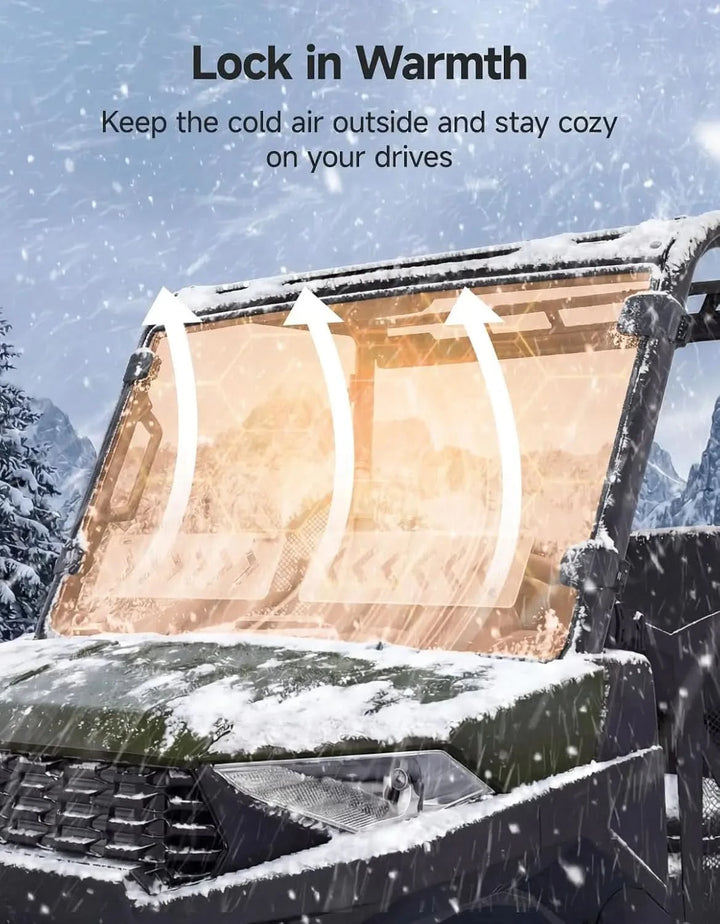 UTV Front Vented Windshield, Scratch-Resistant Anti-UV for Polaris Ranger Midsize SP 570 / Crew 2022-2026