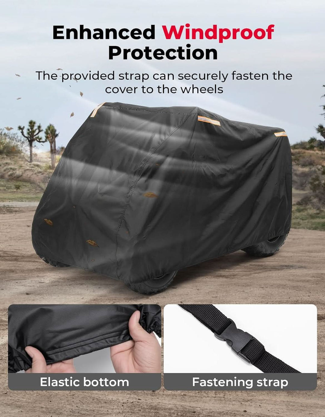 Universal ATV Cover Waterproof for Raptor 700, YFZ 450R, Can-Am, Kawasaki, CFMOTO - Kemimoto