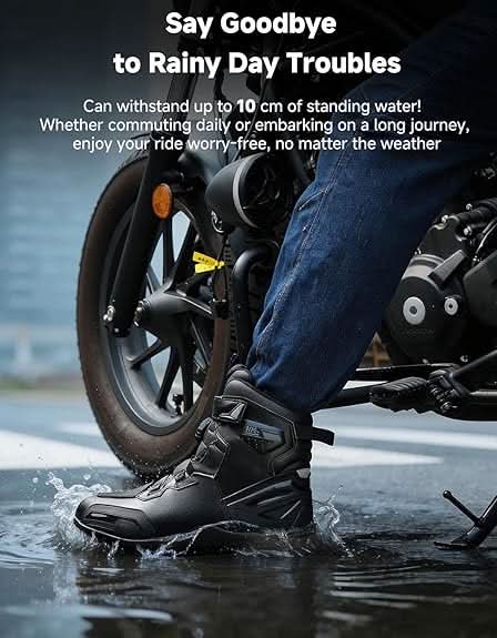 Men's Motorcycle Boots with Quick-Release ATOP Knob - Kemimoto