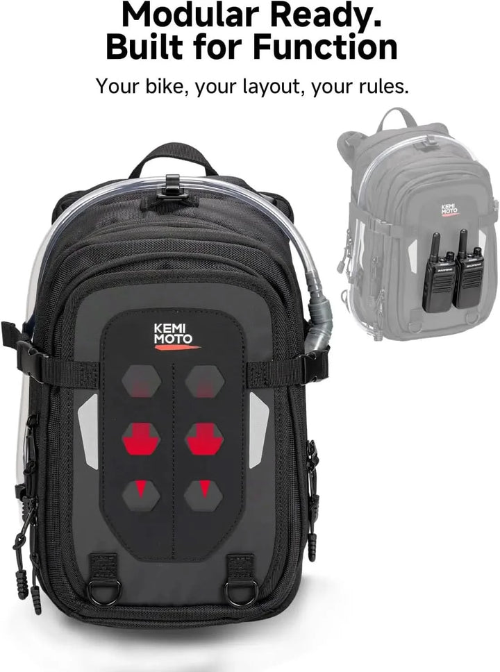 9-12L Motorcycle Tank Bag Backpack with Hydration Bladder
