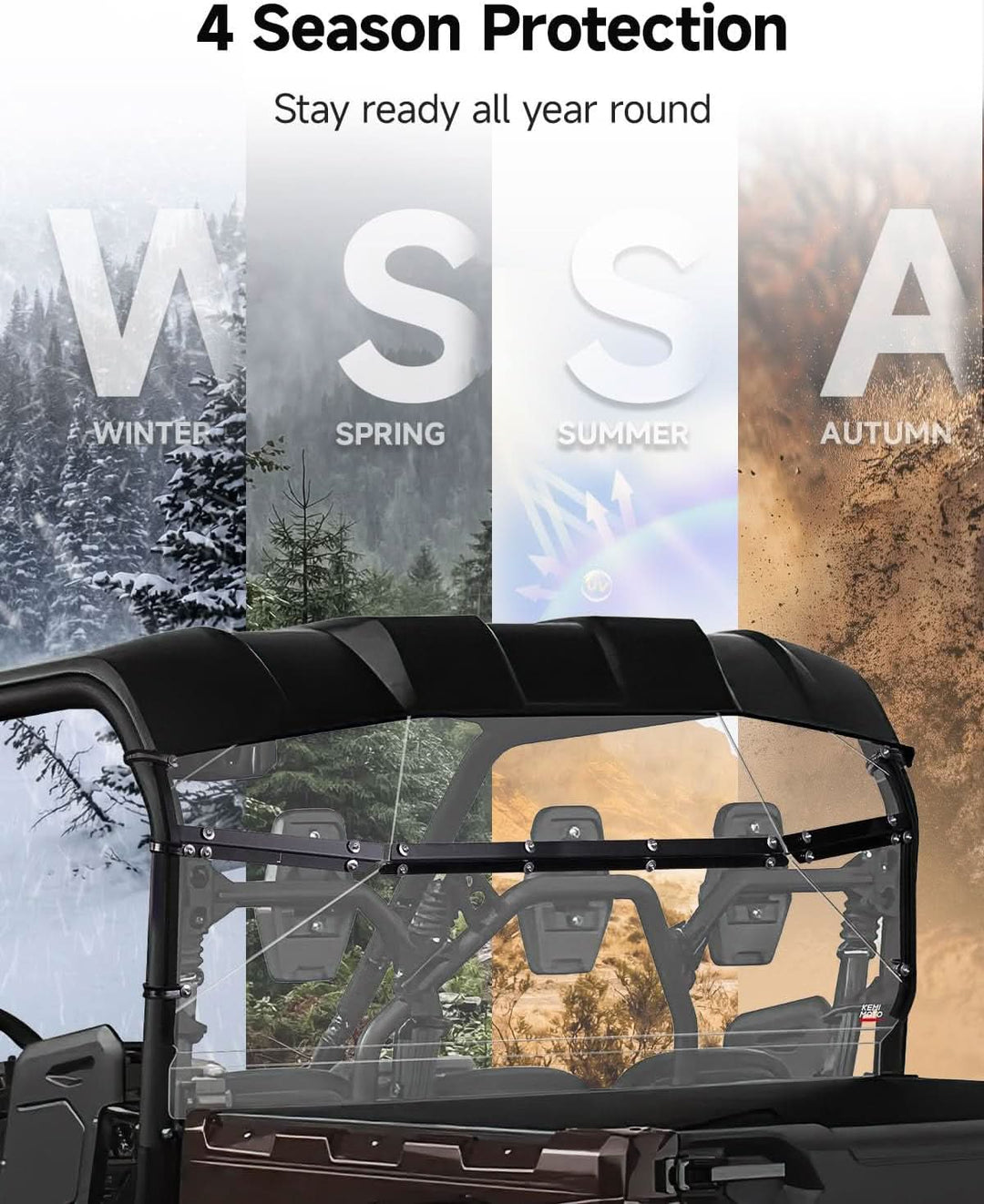 UTV Rear Windshield For Yamaha Viking - Kemimoto