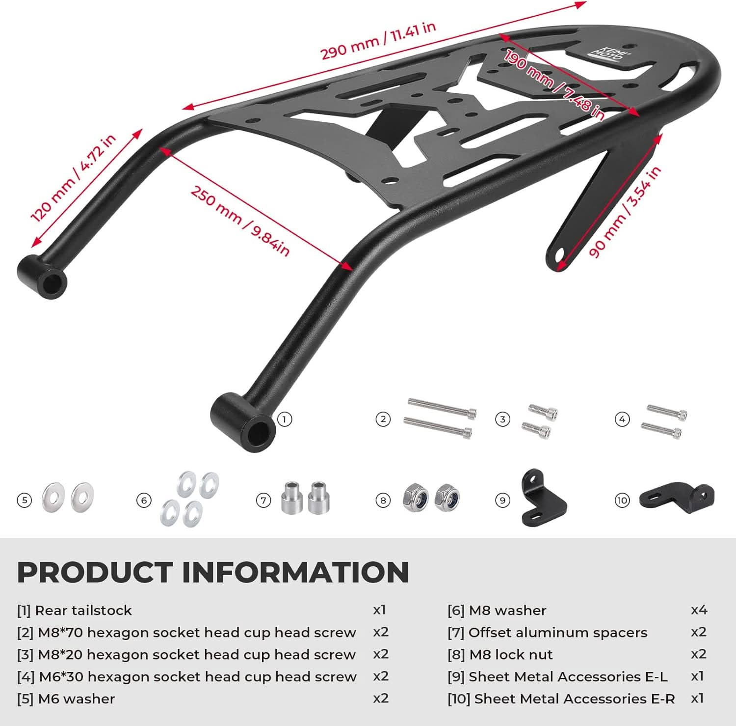Rear Rack Luggage Rack for CRF450L CRF450RL - Kemimoto