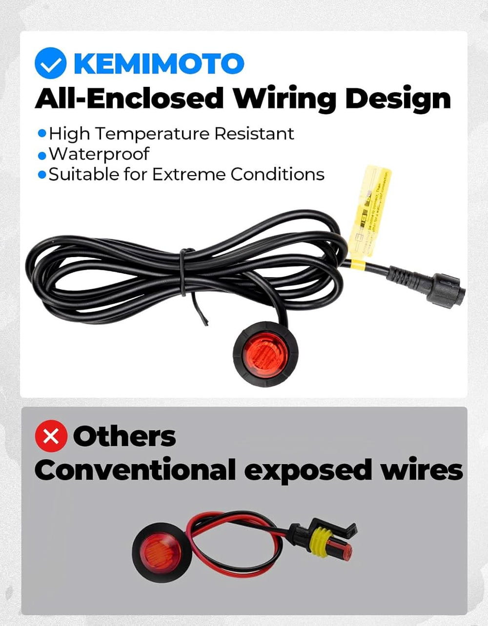 UTV Turn Signal Kit with 110D Horn for Polaris, Can-Am, Kawasaki, CFMOTO - Kemimoto