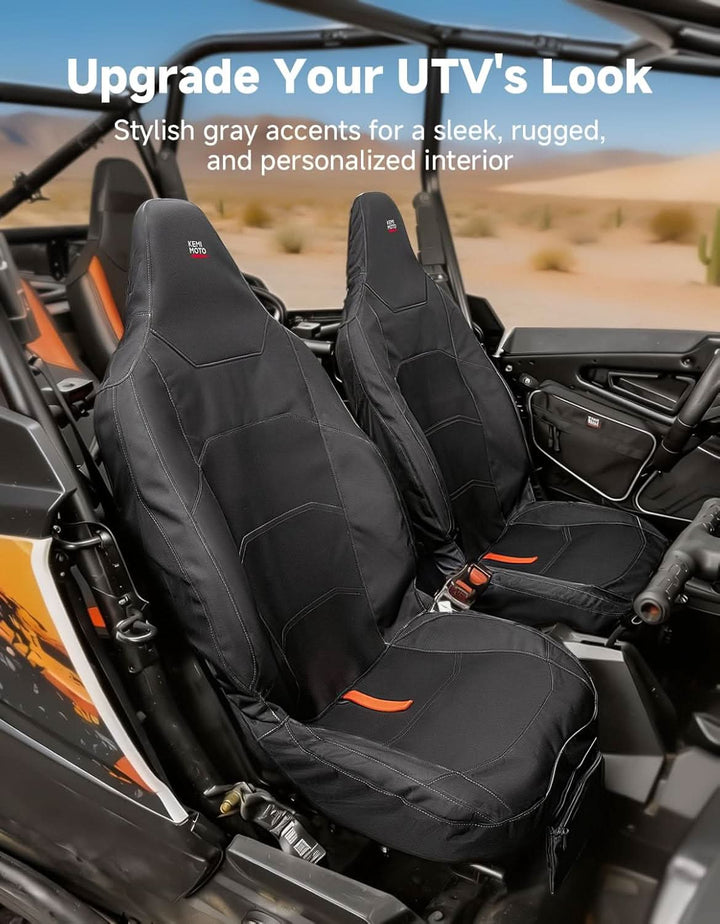 Seat Covers with Pocket for Polaris RZR XP 1000/XP 4 1000, 1680D Oxford Fabric, 2 Pack - Kemimoto