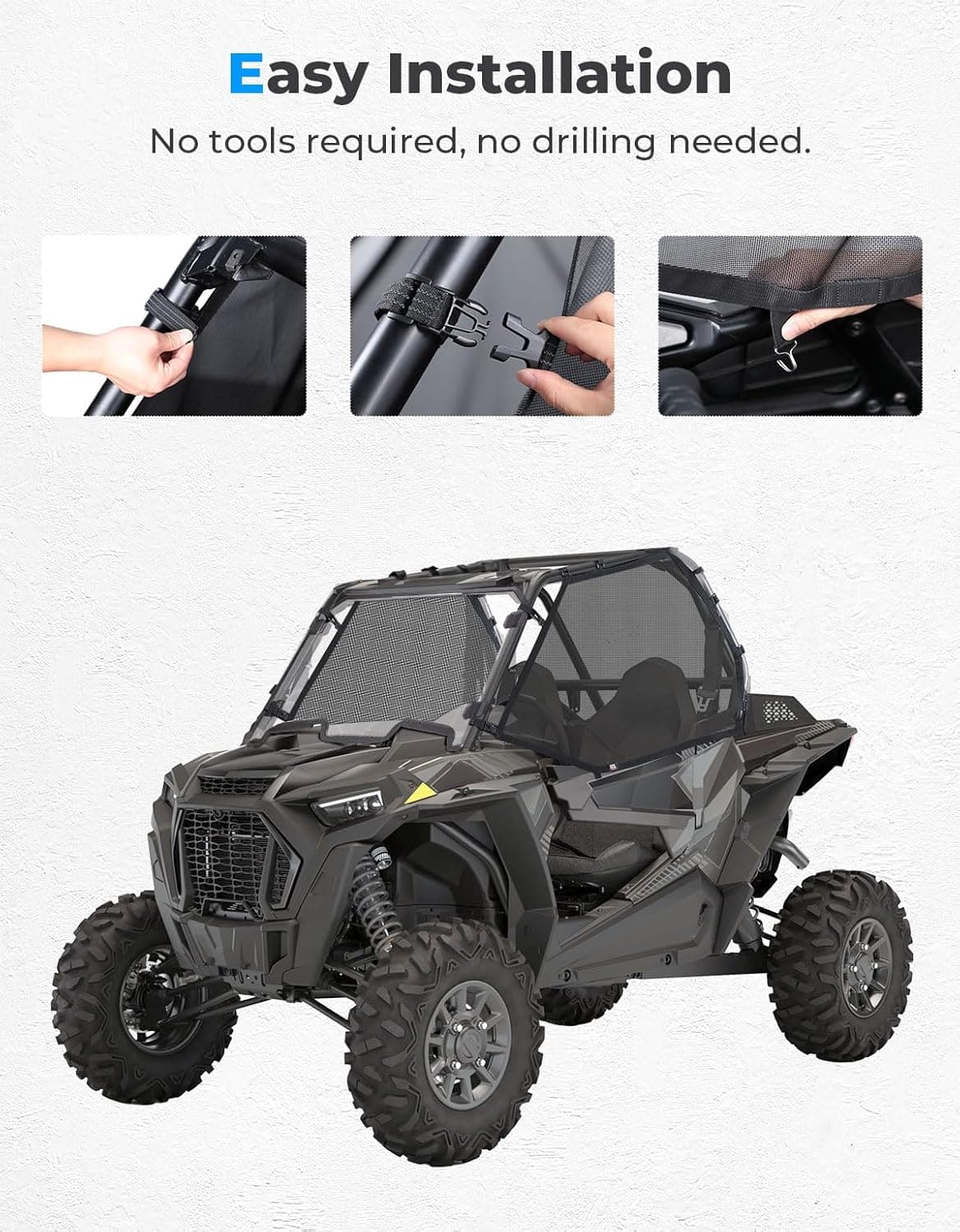 Mesh Shield Protective Door Net for 2014-2023 Polaris RZR XP 1000 - Kemimoto