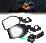 UTV LED Lighted Side Mirrors with Flowing Turn Signal for Polaris General XP 1000