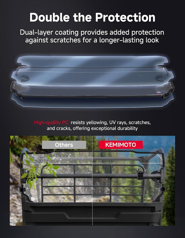 UTV Rear Windshield For Kawasaki Mule PRO-MX