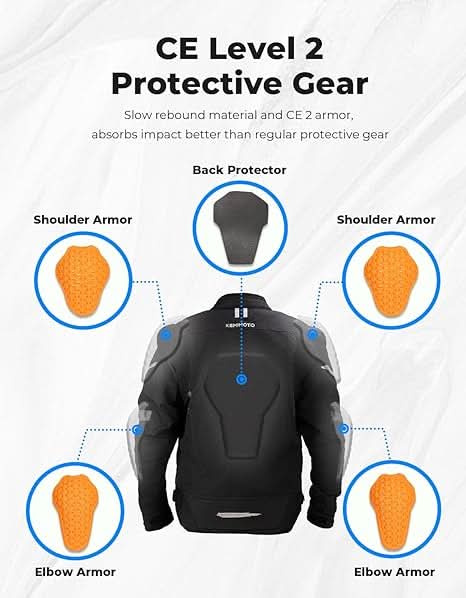 Motorcycle Jacket Men CE 2 Armored Full Protection Motorbike Riding Jacket - Kemimoto