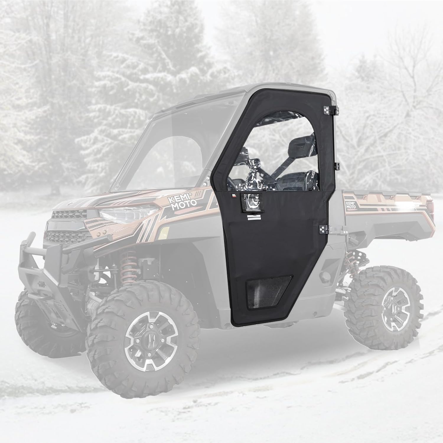 Upper Doors with Steel Frame for Polaris Ranger 1000/ XP 1000 2020-2025 - Kemimoto
