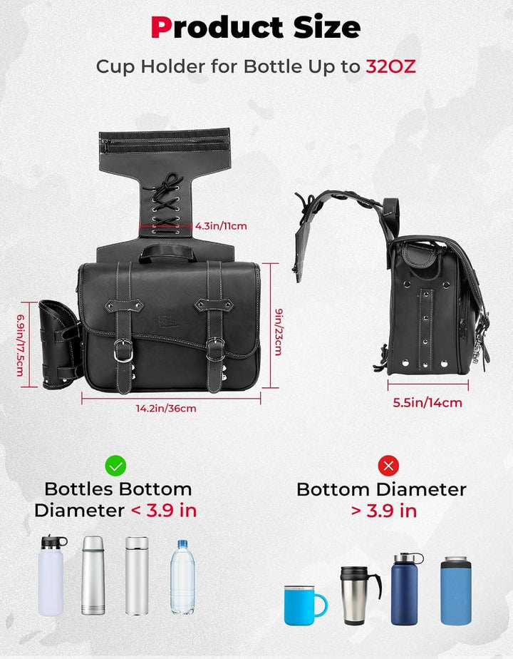 Motorcycle Saddle Bags for Sportster, Softail, Dyna, Road King, V-star, and Shadow - Kemimoto