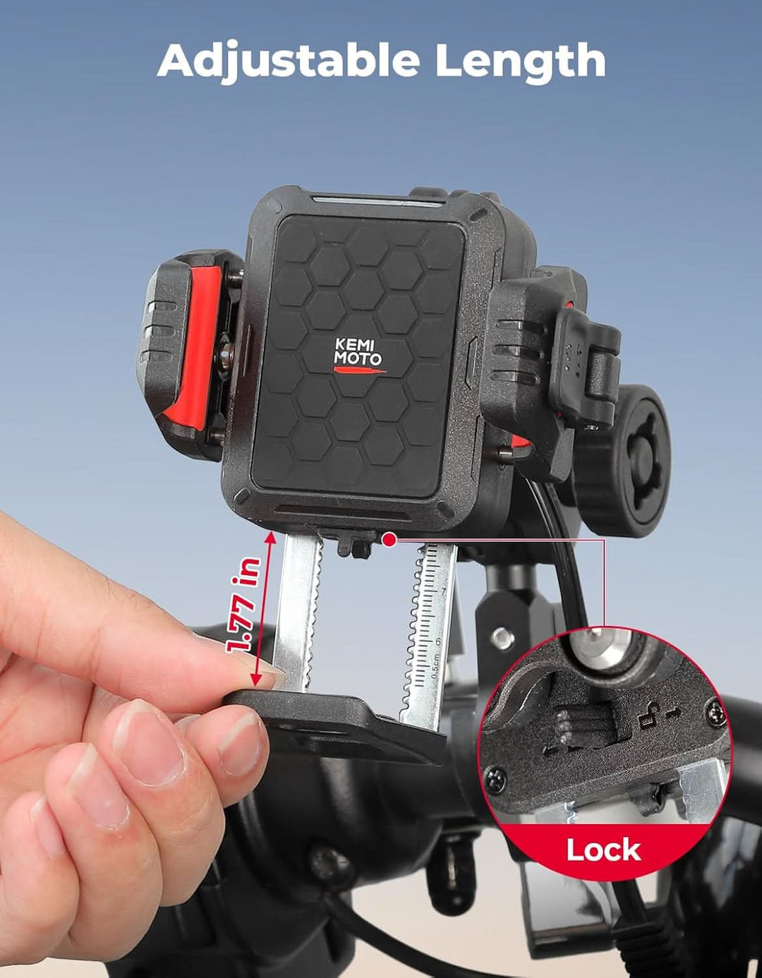 KEMIMOTO Charging Phone Mount For Motorcycle - Kemimoto