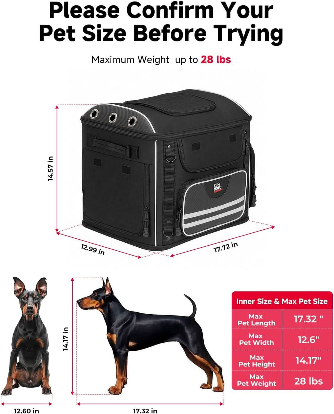 Motorcycle Dog Carrier for Medium Dogs